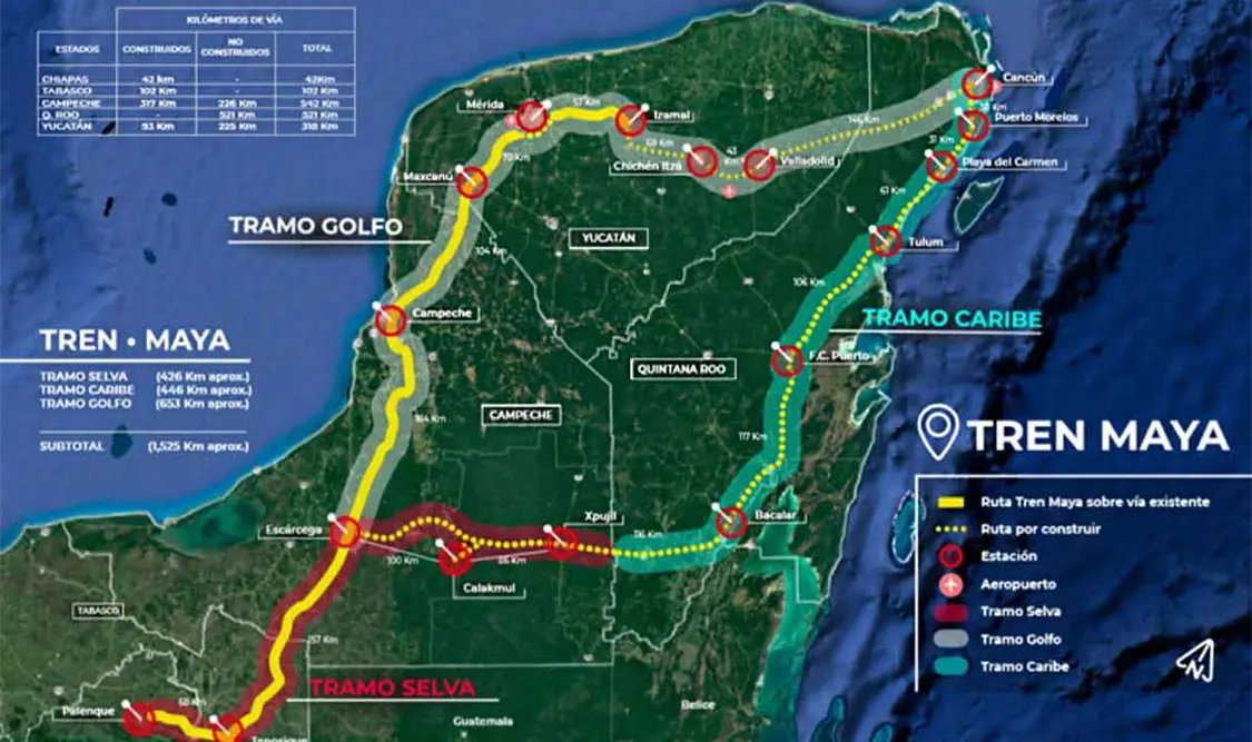 El presidente sobrevuela trazo del Tren Maya