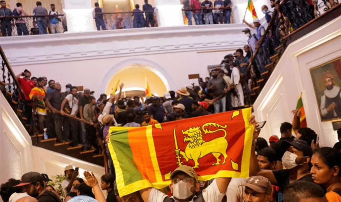 Una multitud de manifestantes reclamaron la renuncia del presidente de Sri Lanka. Cortesía