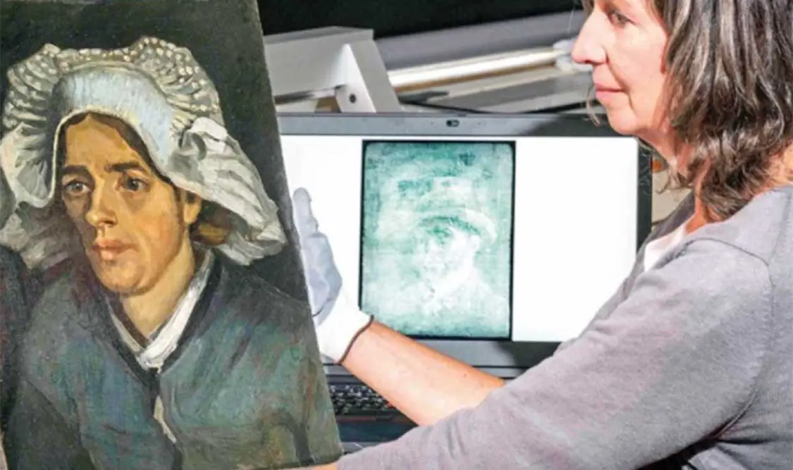 La obra, de un siglo de antigüedad, fue descubierta detrás de Retrato de una campesina, del pintor holandés. Cortesía
