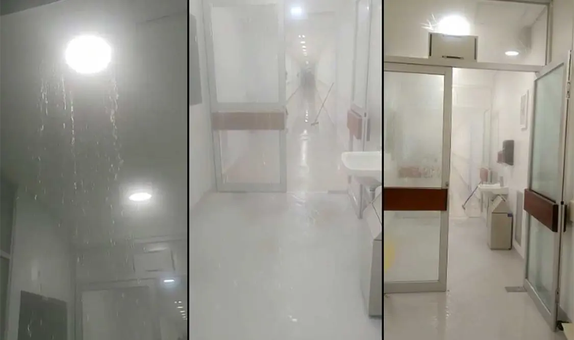 Inauguran hospital y en menos de 24 horas se inunda