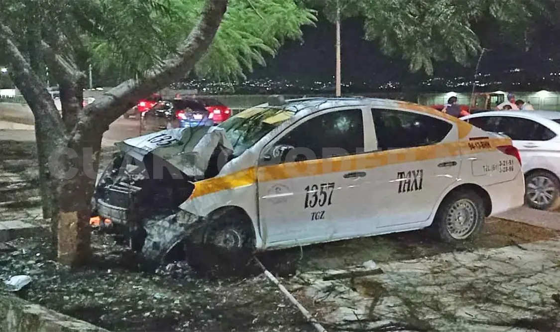Causa accidente y acaba chocando contra árbol