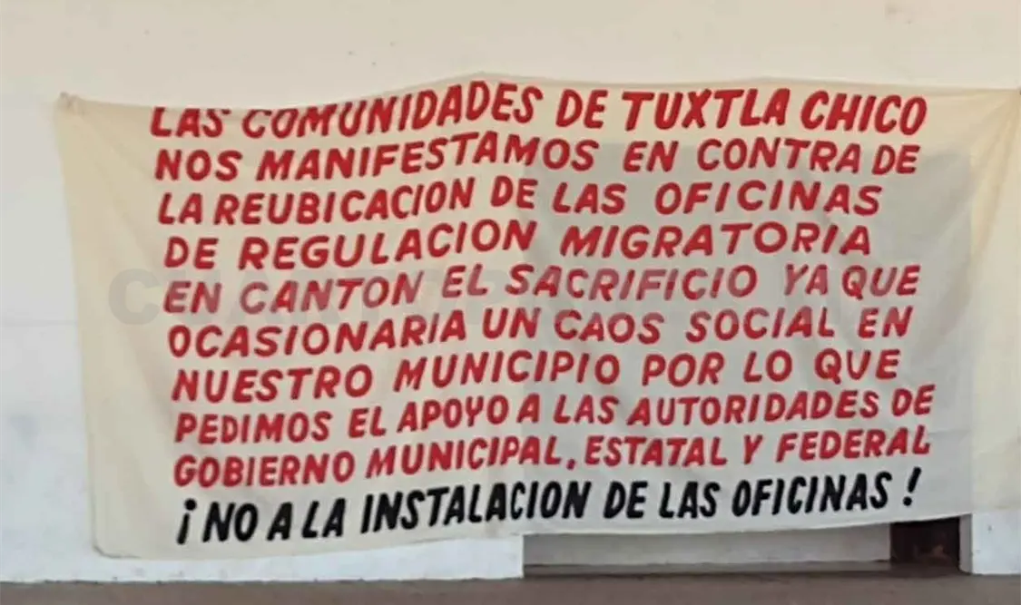 En Tuxtla Chico rechazan cambio de oficinas del INM
