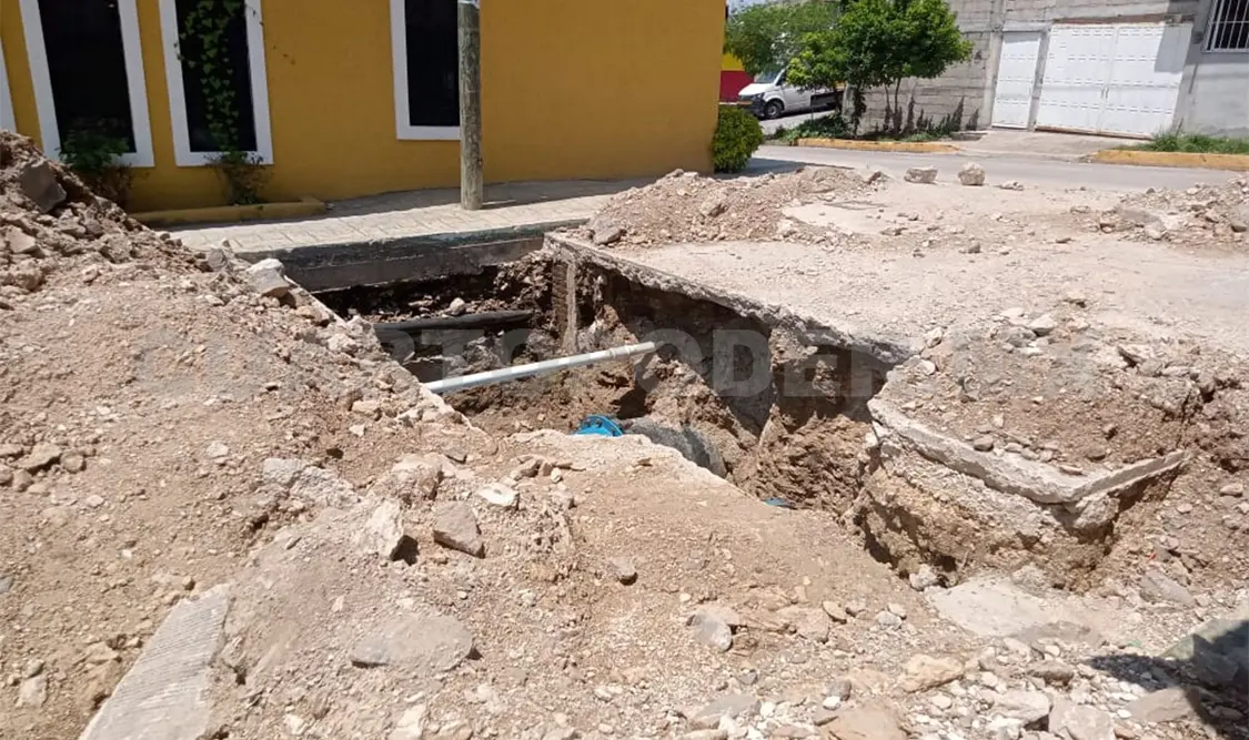 Señalan afectación por trabajo inconcluso