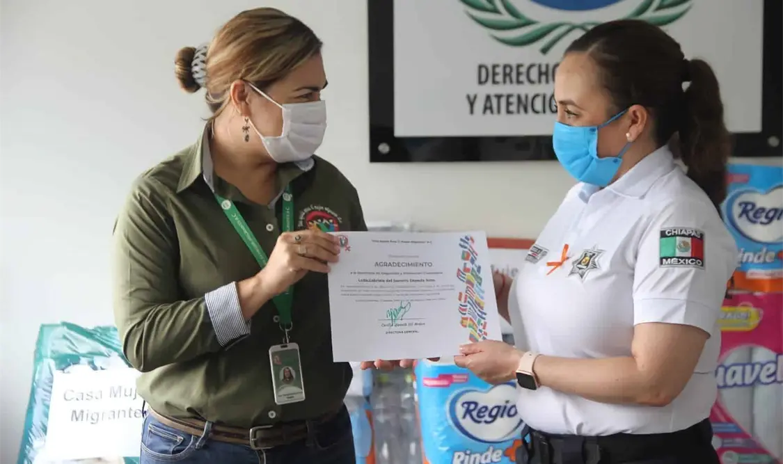 Entrega SSyPC ayuda humanitaria a albergues con población migrante en Chiapas