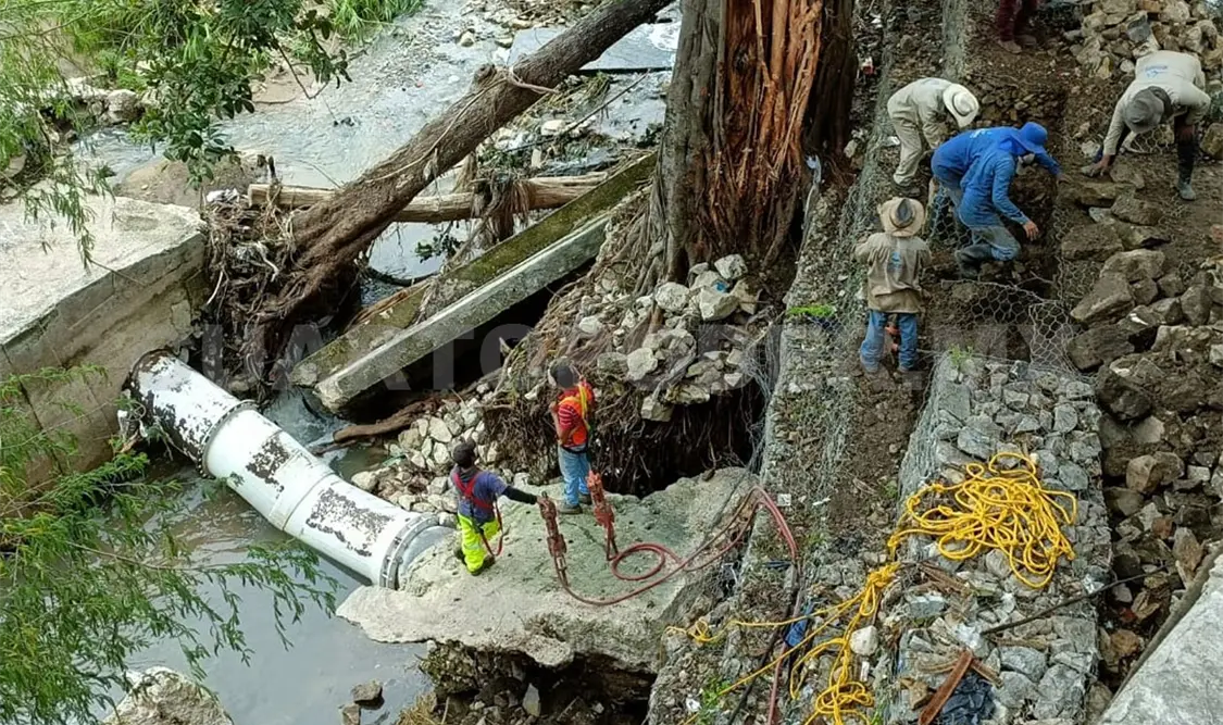 Por colapso de brazo norte suspenden el suministro de agua