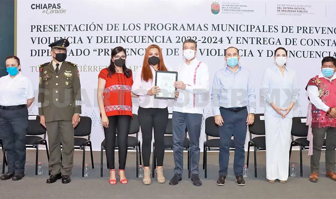 Durante la presentación de los Programas Municipales de Prevención de la Violencia y Delincuencia 2022-2024. CP