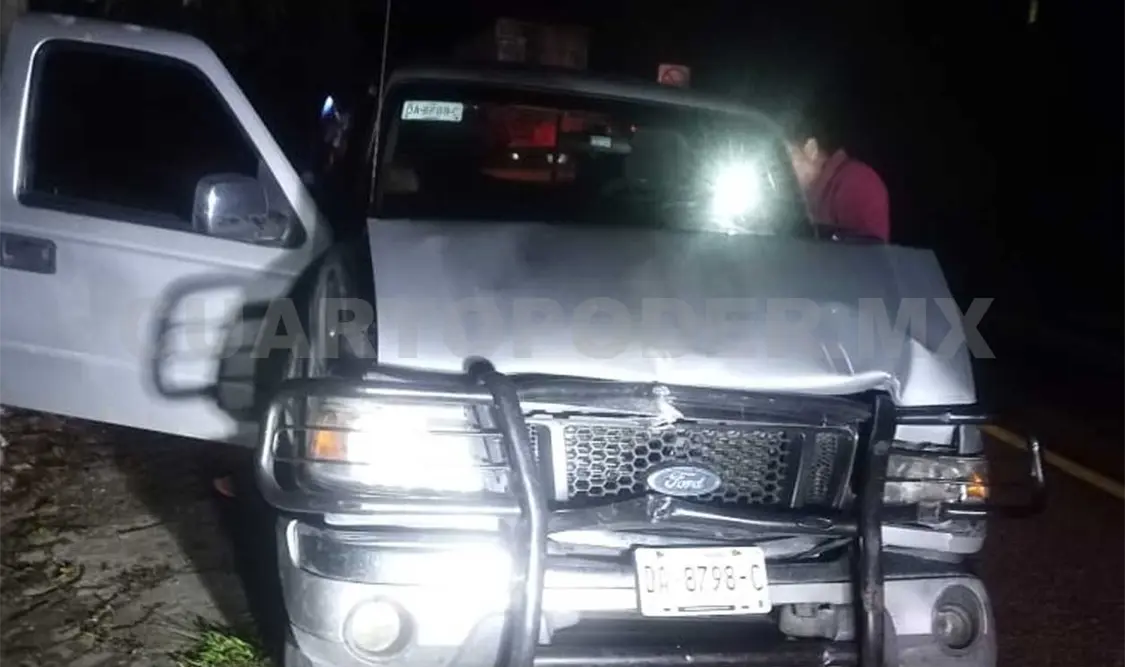 El volquetero provocó el accidente en la carretera Palenque-Ocosingo, al chocar contra una pick up. Genaro Sánchez / CP
