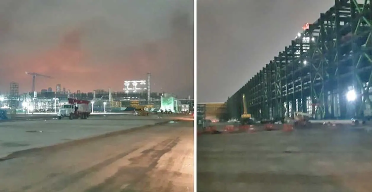 La secretaria de Energía compartió fotografías de esta refinería sin afectaciones. Cortesía