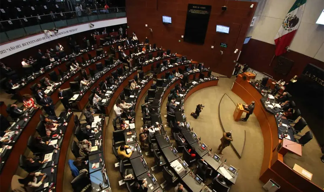 Durante la sesión, el Pleno del Senado de la República aprobó retirar el dictamen. El Universal