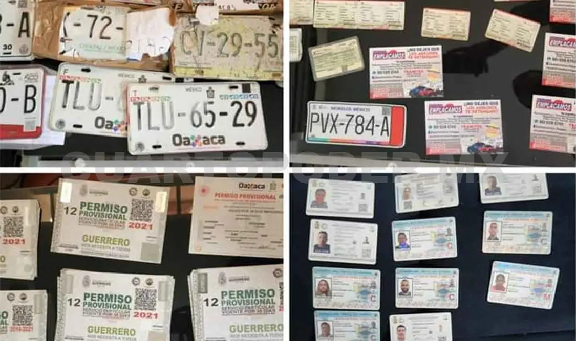 Por falsificar placas y licencias arrestan a dos