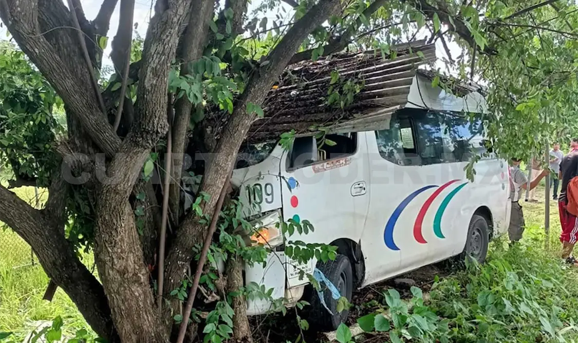 Dos personas heridas al estamparse combi en árbol