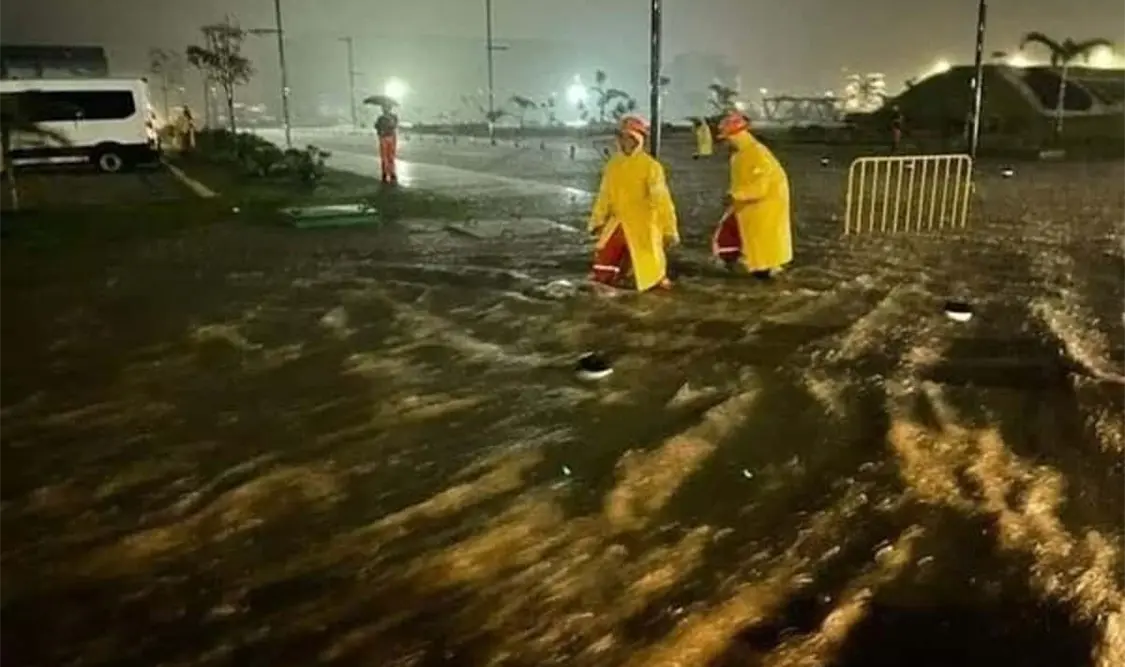 Este proyecto que se encuentra en fase de prueba, fue afectado por las lluvias al grado que el agua subió casi un metro en algunas partes bajas. Cortesía