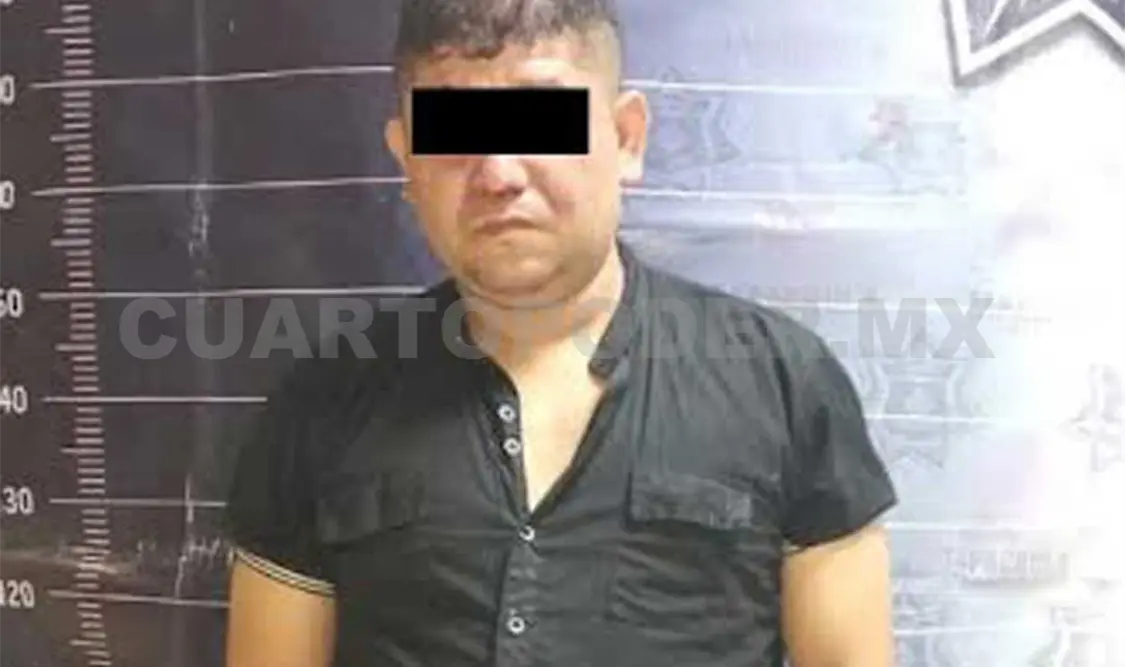 Edwin “N”, de 35 años de edad, fue detenido por realizar disparos al aire por elementos policíacos. Víctor Sánchez / CP