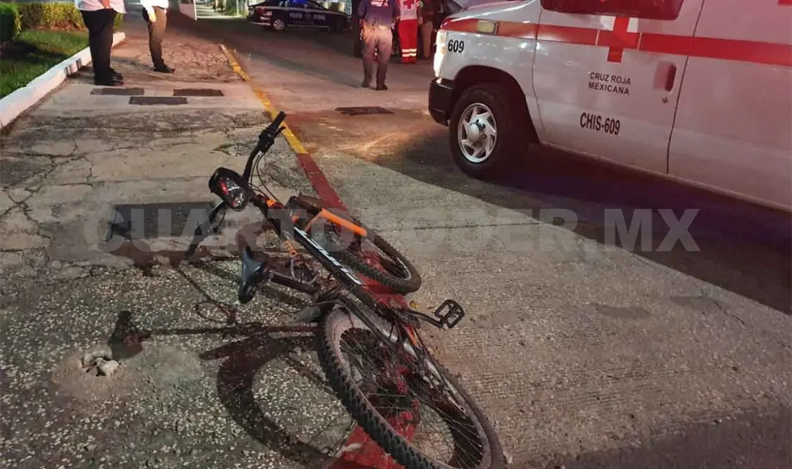 Arrollan a ciclista y queda con múltiples lesiones