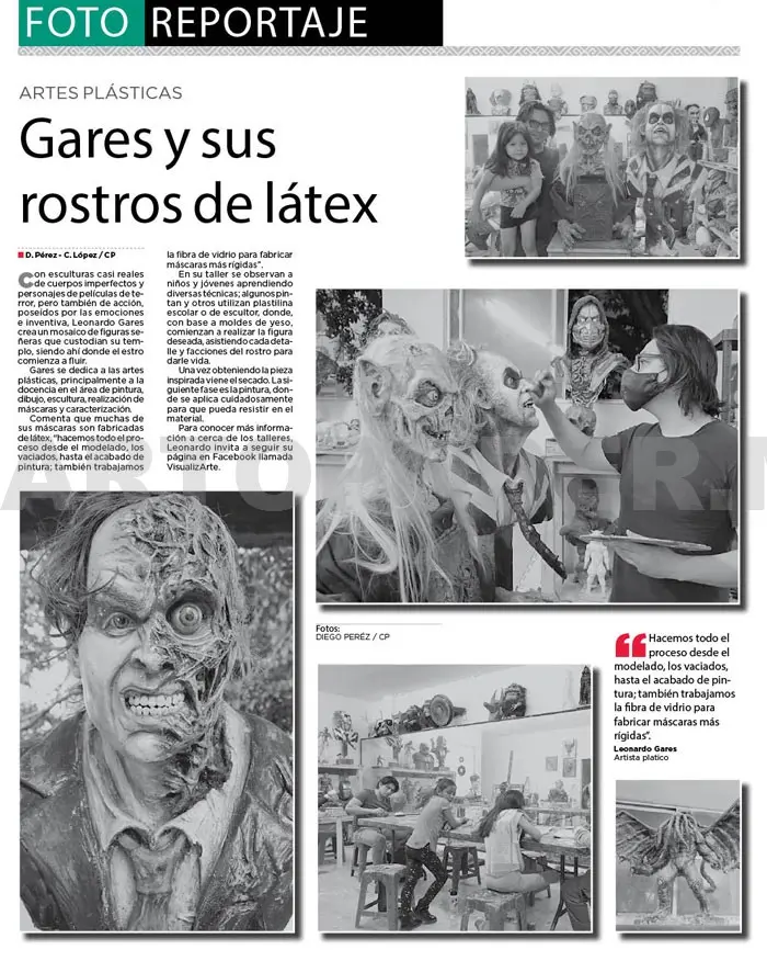 Gares y sus rostros de látex