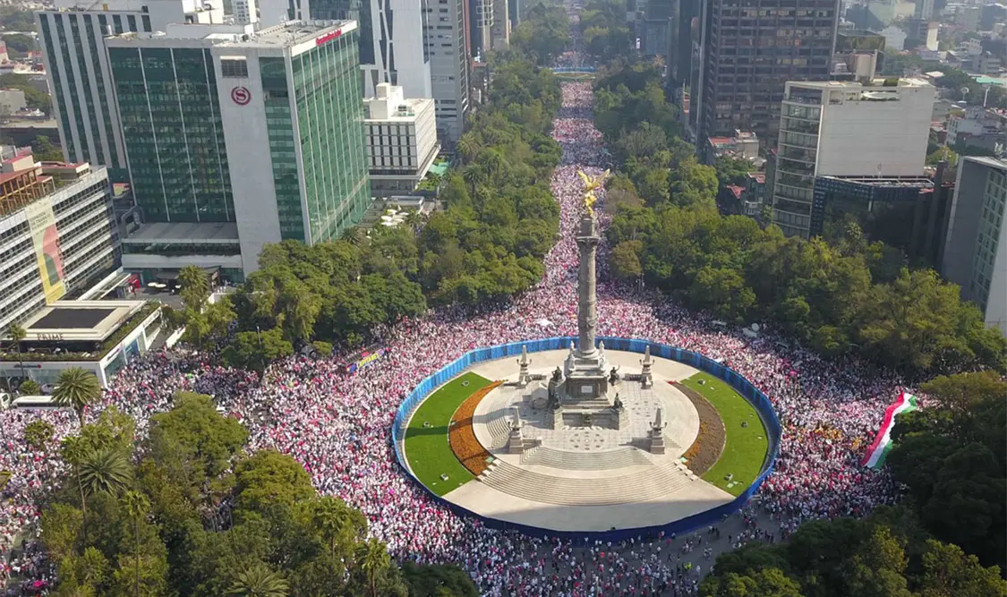 Diversos sectores marchan en defensa del INE