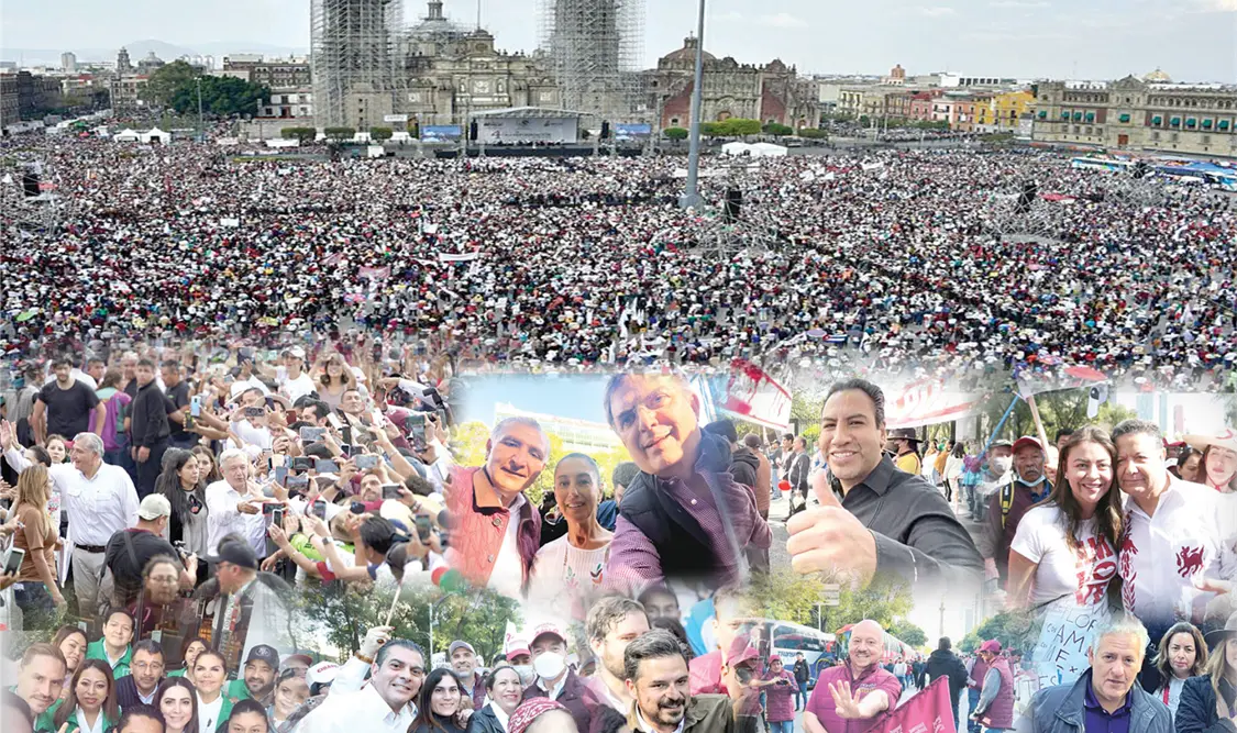 Miles arropan a AMLO en la marcha de la 4T