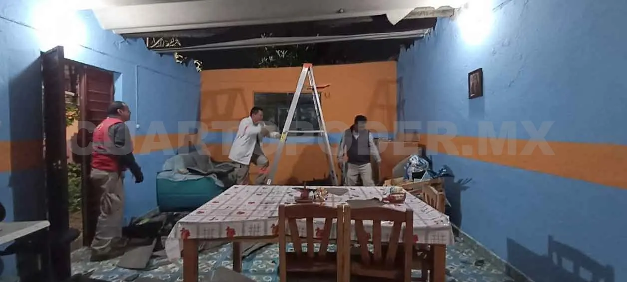 Ocho casas afectadas por lluvia y fuertes vientos