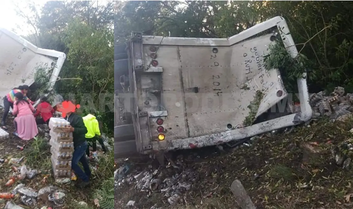 Par de tráileres se accidentan