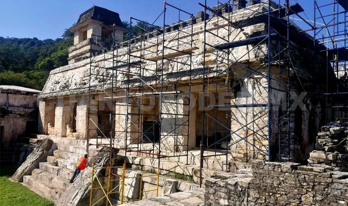 Intervienen en templo de zona arqueológica