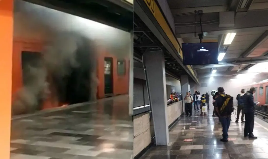 Usuarios de la Línea 5 reportan incendio de vagón