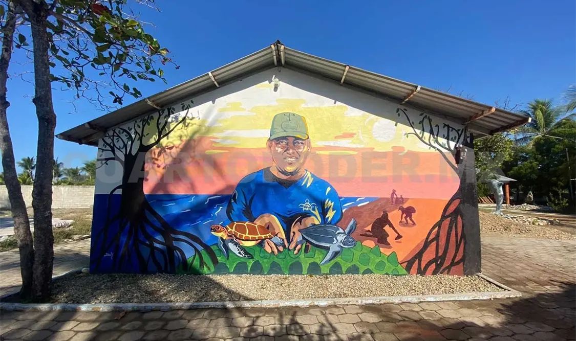 Develan mural en honor al Santuario Tortuguero