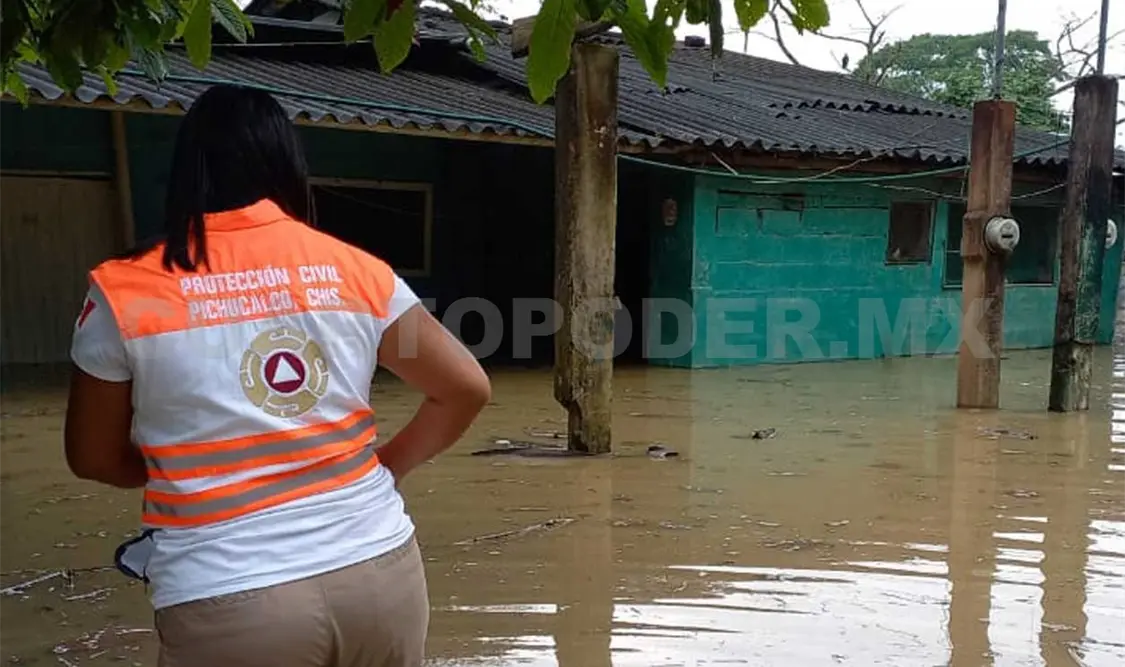 Lluvias afectan a Pichucalco y Tumbalá
