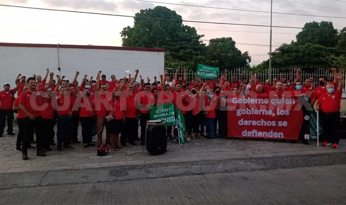 Telefonistas defienden sus derechos laborales en Tapachula