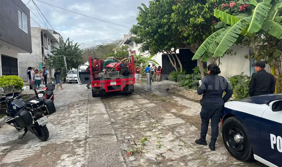 Conato de incendio deja quemados a par de albañiles