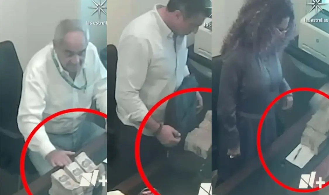 Dos funcionarios del actual gabinete de Layda Sansores fueron exhibidos en video mientras recibían dinero en efectivo dentro del palacio estatal de gobierno. Cortesía