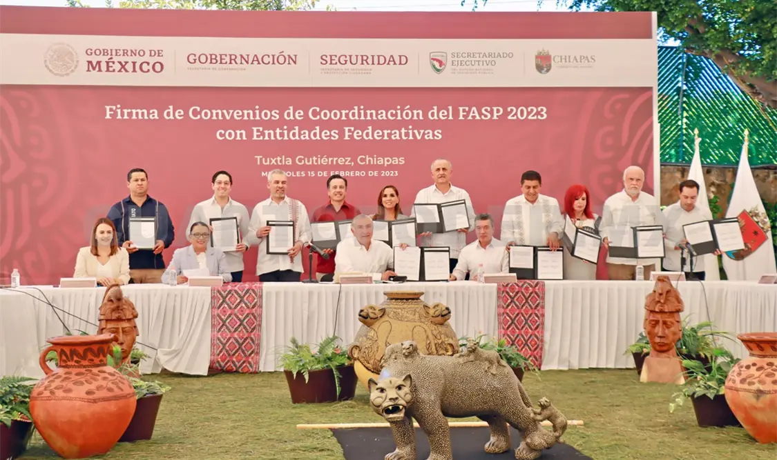 Firman convenio con titulares de Segob y SSPC a favor de la seguridad
