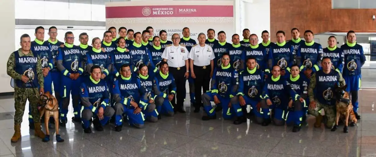 Dieron bienvenida al Grupo de Rescate Frida. Cortesía