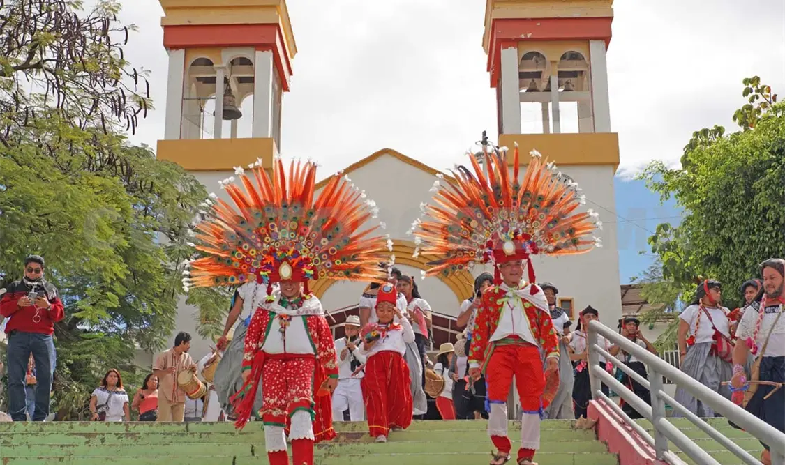 El grupo de danzantes recorrió las calles de la capital. CP