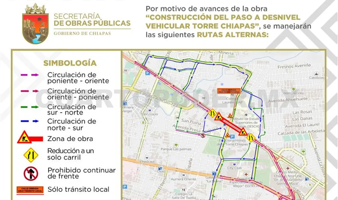 Informan sobre modificación de rutas alternas
