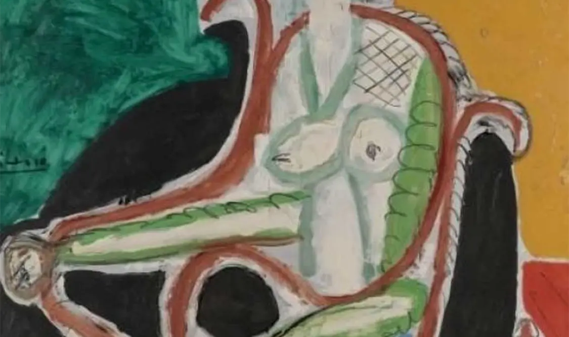 Detalle del retrato de Jacqueline Roque, pintado por el artista en 1956. Foto Cortesía