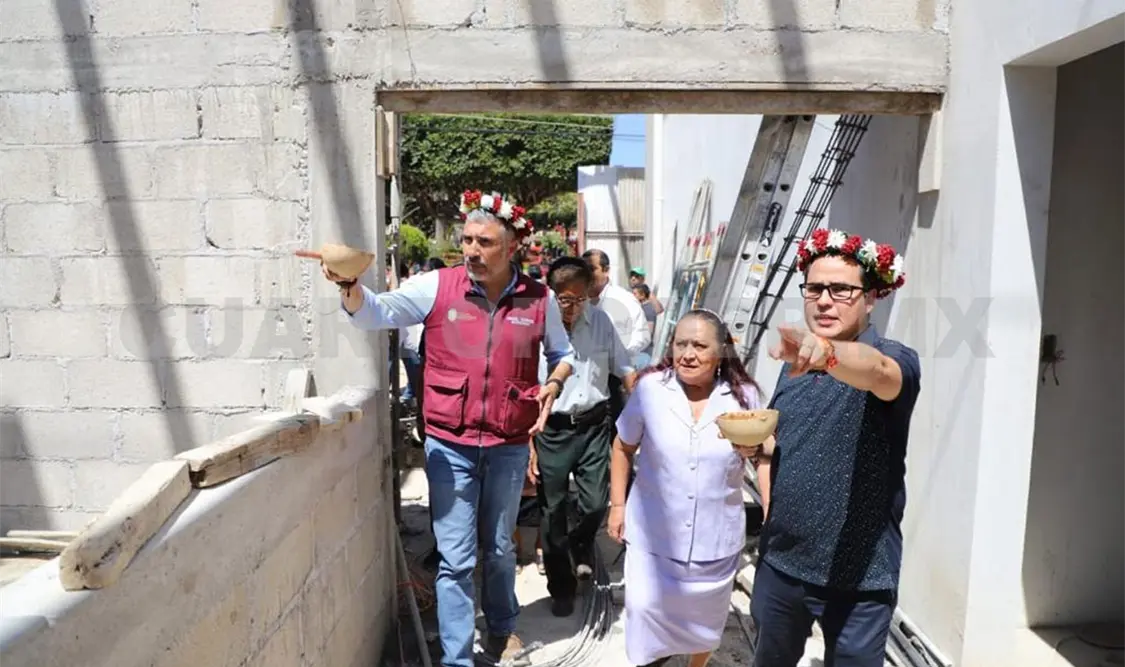 Avanza construcción del mercado en Berriozábal