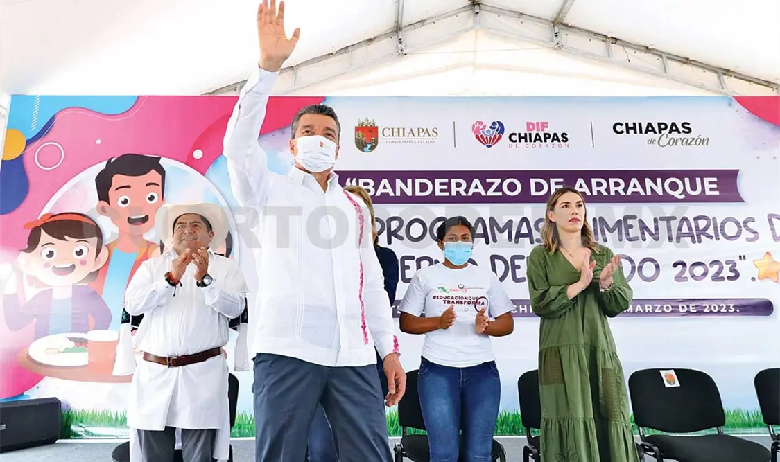 Durante el “Banderazo de Arranque de los “Programas Alimentarios del Gobierno del Estado 2023”. CP
