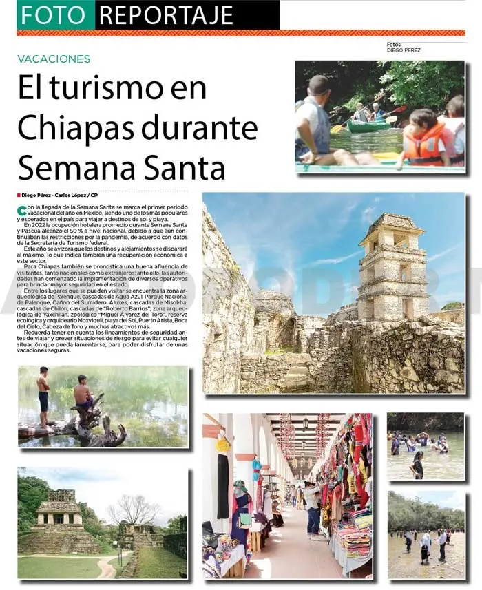 El turismo en Chiapas durante Semana Santa