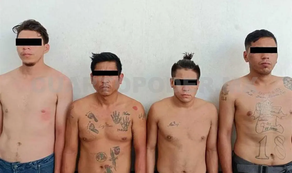 Dos salvadoreños y dos mexicanos fueron detenidos; supuestamente forman parte de Barrio 18, de la clica Locos Sureños. Víctor Sánchez / CP