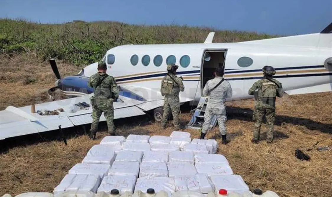 Aseguran avioneta y 750 paquetes con presunta droga