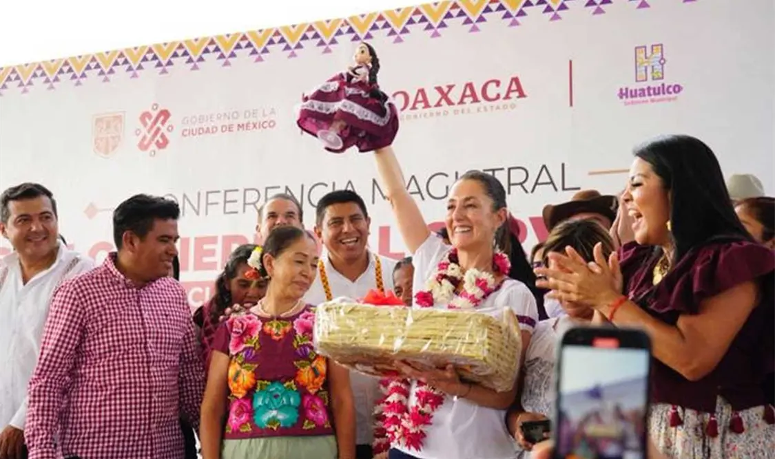 Desde el sábado, Sheinbaum realiza una gira por el estado de Oaxaca. Cortesía