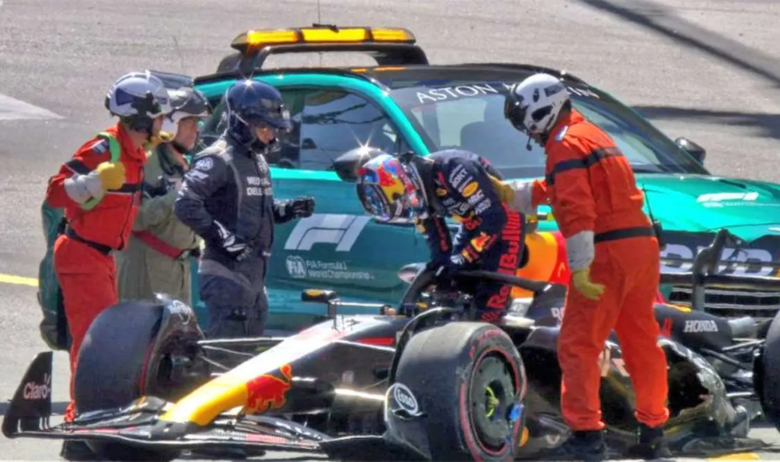Sainte-Devote es la curva donde se estrelló “Checo”; específicamente, la parte trasera izquierda.