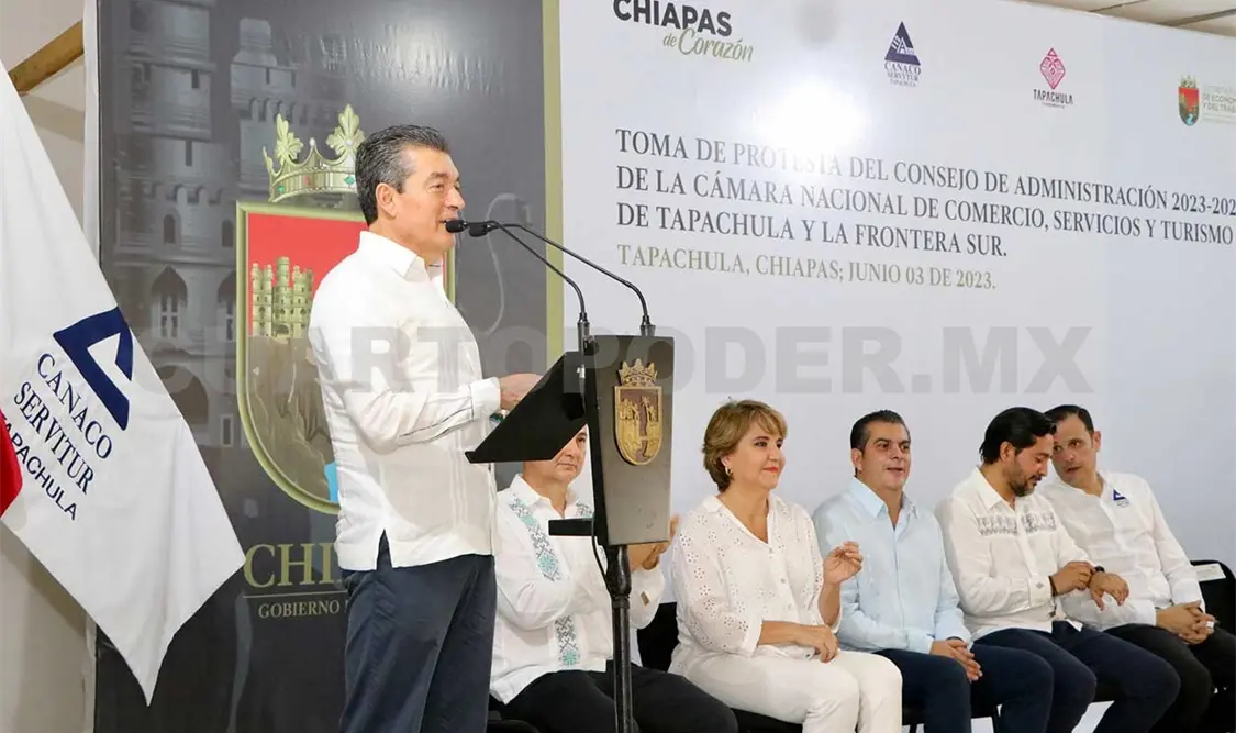 Resaltó que las obras ferroviarias, aeroportuarias y portuarias potencializarán las actividades comerciales y económicas de Chiapas. CP