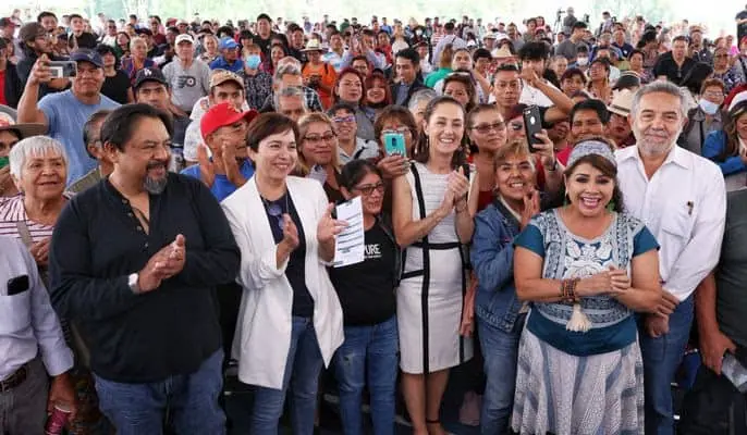 Claudia Sheinbaum afirmó que el triunfo de Delfina Gómez le entusiasma en su aspiración a la presidencia de México. Cortesía