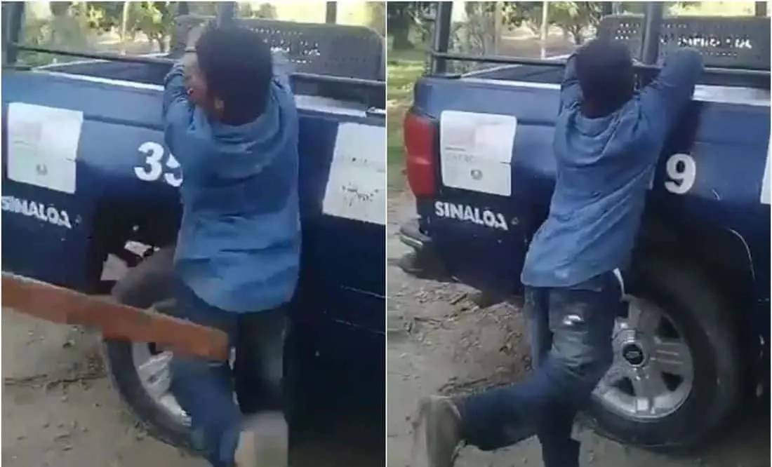 El pasado mes de abril fue subido a redes sociales un video en el que se observa a un policía golpear con una tabla a un joven. Cortesía