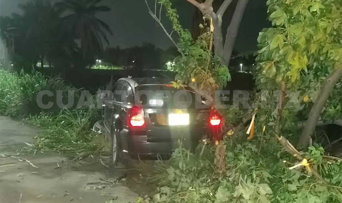 La noche del pasado viernes ocurrió un accidente sobre libramiento Sur de la ciudad de Tapachula. Víctor Sánchez / CP