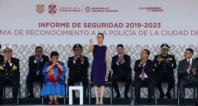Claudia Sheinbaum encabezó el Informe de Seguridad de la Ciudad de México del periodo 2019-2023. Cortesía