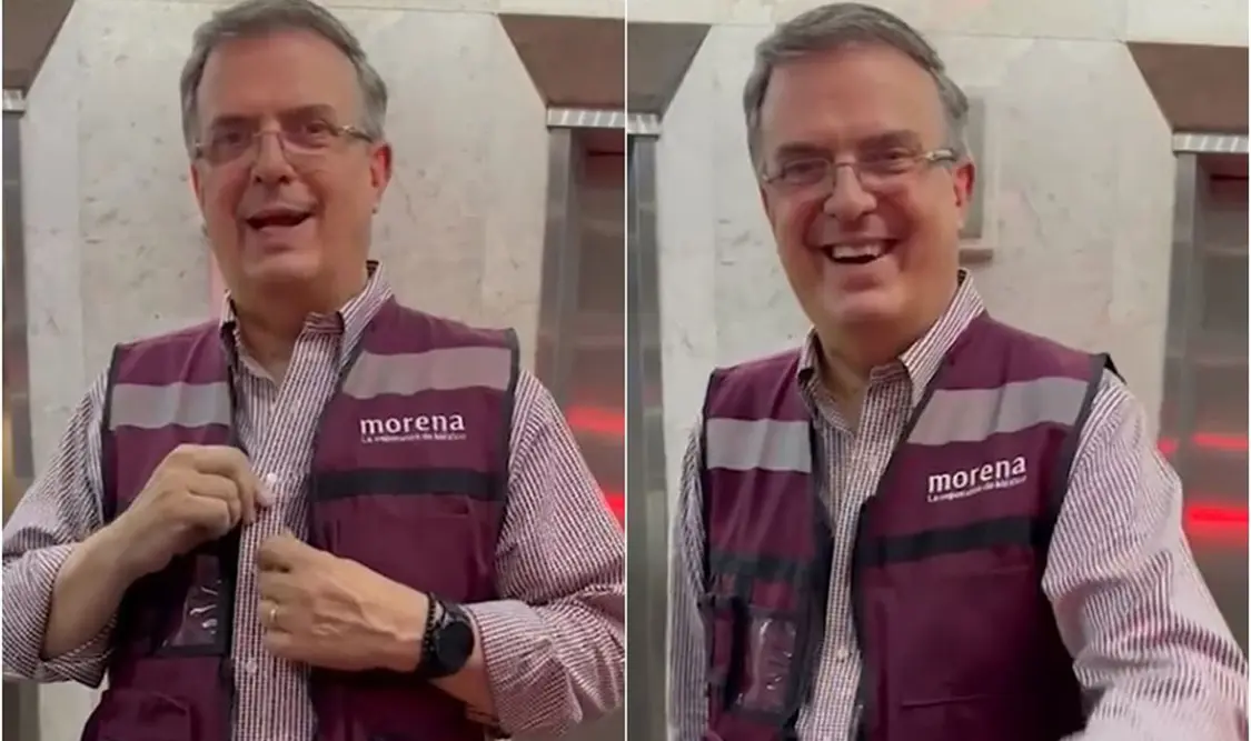 Ebrard presume su “amuleto” para ganar