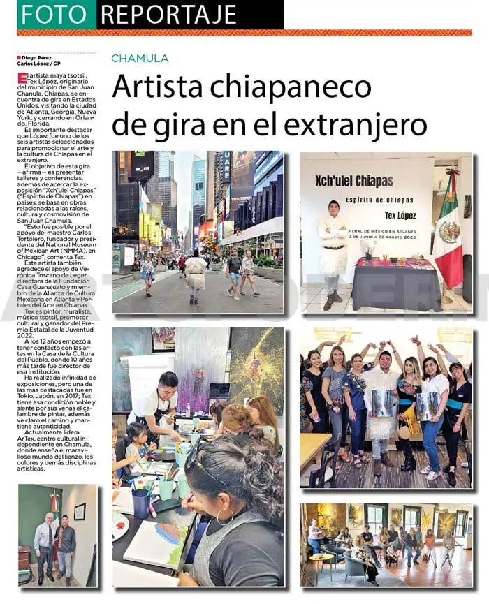 Artista chiapaneco de gira en el extranjero
