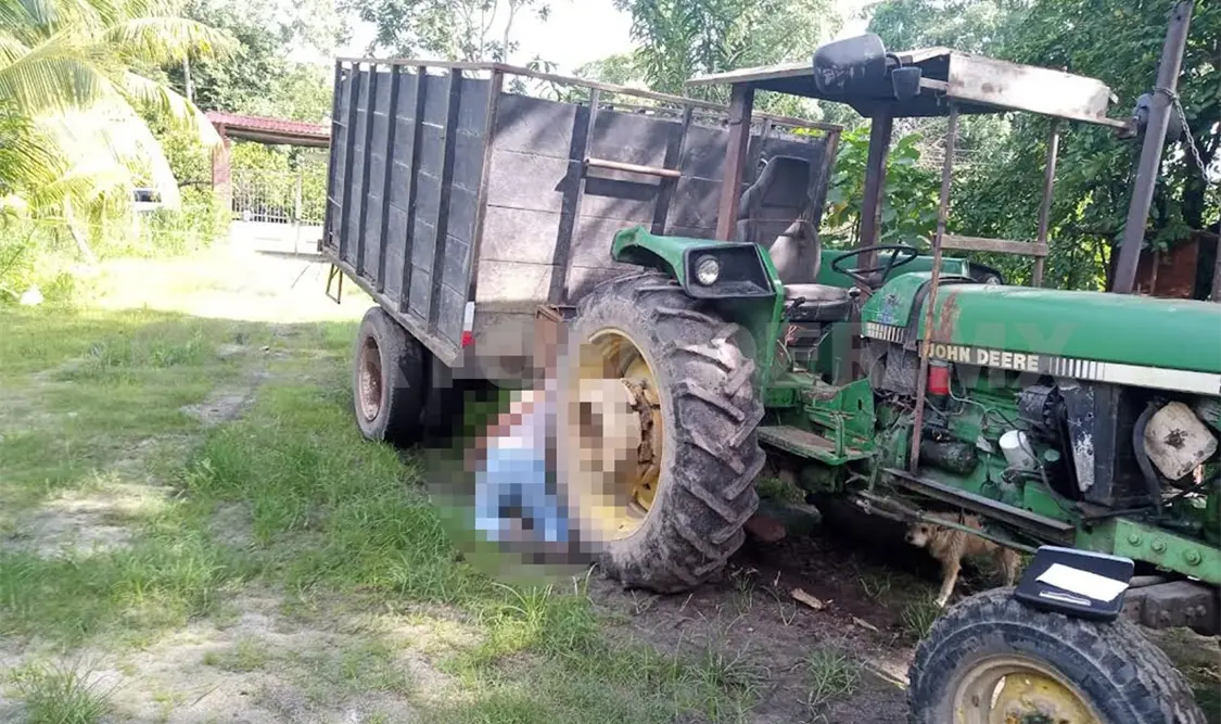 Campesino pierde la vida al ser aplastado por tractor